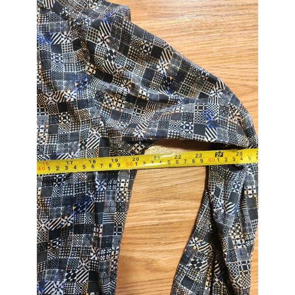 7 Downie St. Long Sleeves Shirt Size 2 Squared pattern Pre-Owned - Picture 8 of 8
